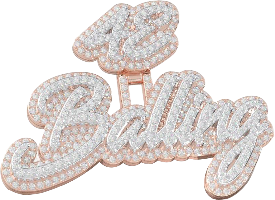 0.57 ct Diamond Micro pave Varsity Initial Pendants